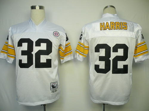 Pittsburgh Steelers #32 Franco Harris White Throwback Jersey