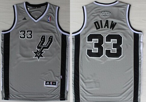 San Antonio Spurs #33 Boris Diaw Revolution 30 Swingman Gray Jersey