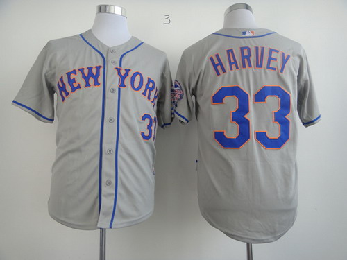 New York Mets #33 Matt Harvey Gray Jersey