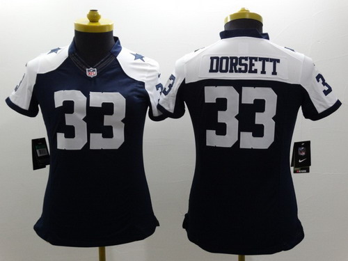 Nike Dallas Cowboys #33 Tony Dorsett Blue Thanksgiving Limited Womens Jersey