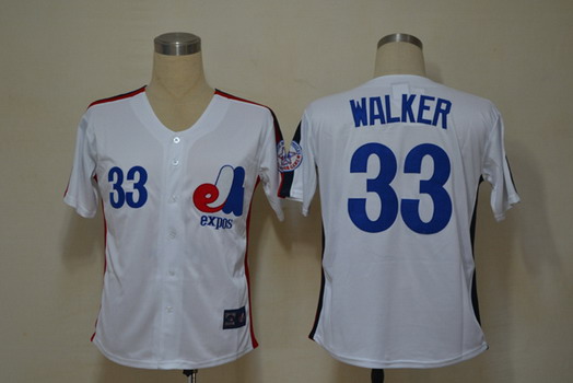 Montreal Expos #33 Larry Walker 1982 White Throwback Jersey