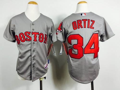 Boston Red Sox #34 David Ortiz 2014 Gray Kids Jersey