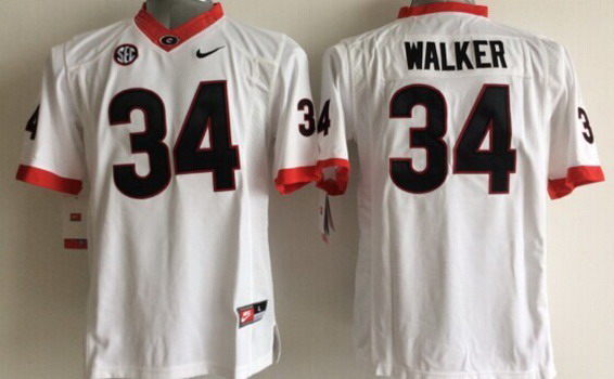 Georgia Bulldogs #34 Herschel Walker 2014 White Limited Kids Jersey