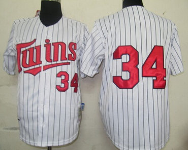 Minnesota Twins #34 Kirby Puckett 1991 White Throwback Jersey