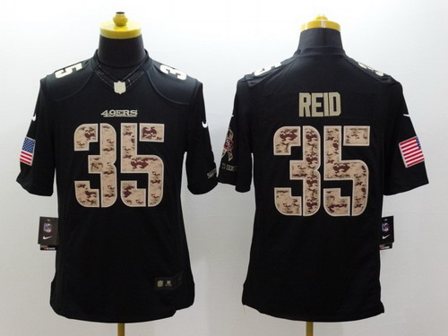 Nike San Francisco 49ers #35 Eric Reid Salute to Service Black Limited Jersey