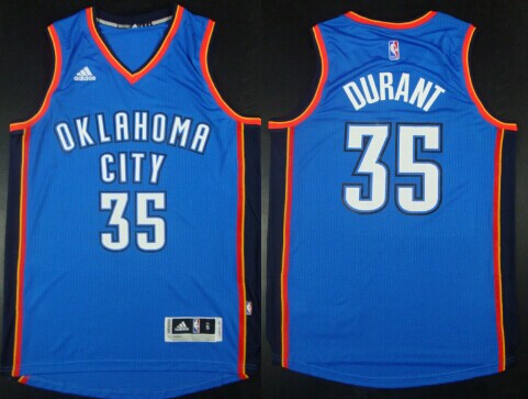 Oklahoma City Thunder #35 Kevin Durant Revolution 30 Swingman 2014 New Blue Jersey