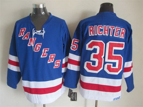 New York Rangers #35 Mike Richter Light Blue Throwback CCM Jersey