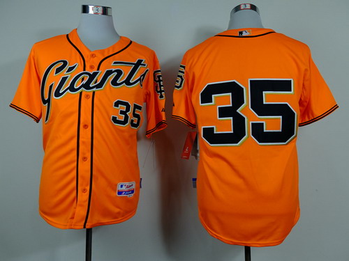 San Francisco Giants #35 Brandon Crawford Orange Jersey