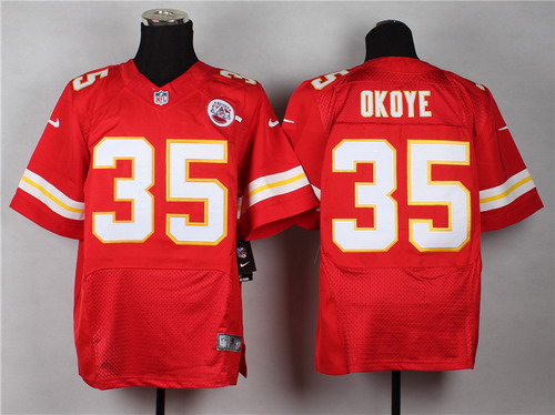 Nike Kansas City Chiefs #35 Christian Okoye Red Elite Jersey