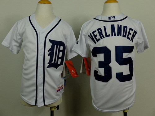 Detroit Tigers #35 Justin Verlander White Kids Jersey