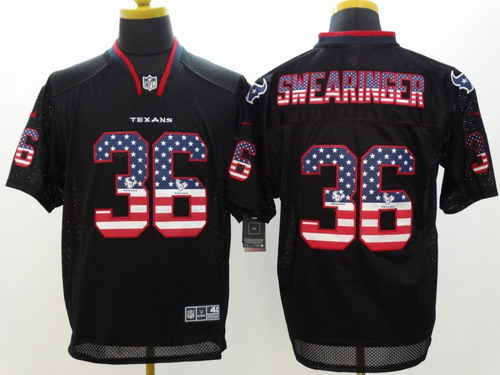 Nike Houston Texans #36 D. J. Swearinger 2014 USA Flag Fashion Black Elite Jersey