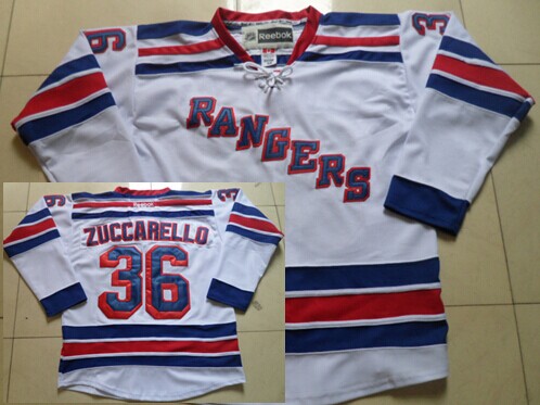 New York Rangers #36 Mats Zuccarello White Jersey