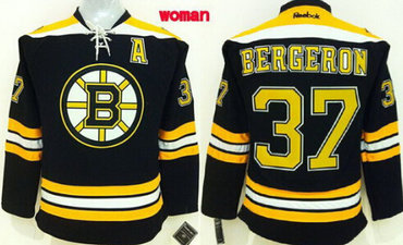 Boston Bruins #37 Patrice Bergeron Black Womens Jersey