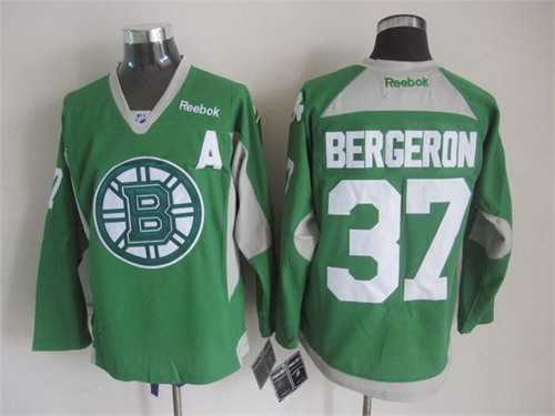 Boston Bruins #37 Patrice Bergeron 2014 Training Green Jersey