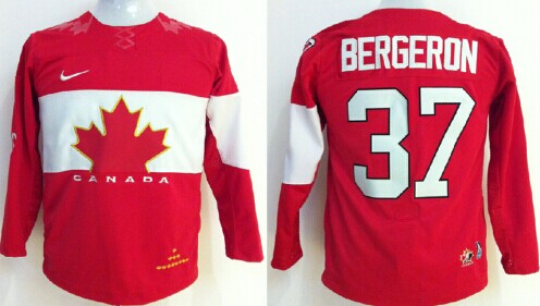 2014 Olympics Canada #37 Patrice Bergeron Red Kids Jersey