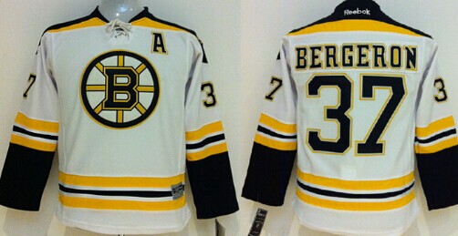 Boston Bruins #37 Patrice Bergeron White Kids Jersey