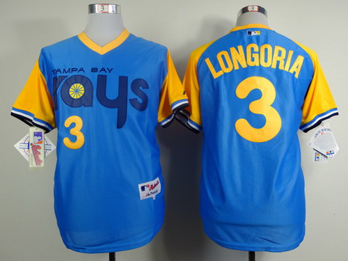 Tampa Bay Rays #3 Evan Longoria 1988 Light Blue Jersey