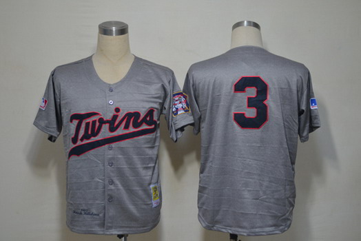 Minnesota Twins #3 Harmon Killebrew 1969 Gray Wool Throwback Jersey