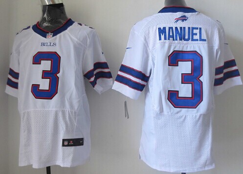 Nike Buffalo Bills #3 EJ Manuel 2013 White Elite Jersey