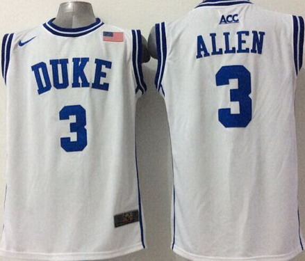 Duke Blue Devils #3 Grayson Allen 2015 White Round Collar Jersey