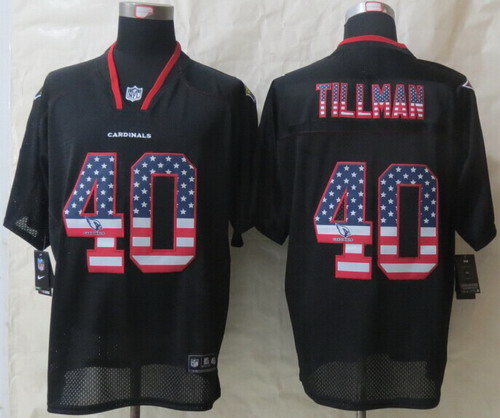 Nike Arizona Cardinals #40 Pat Tillman 2014 USA Flag Fashion Black Elite Jersey