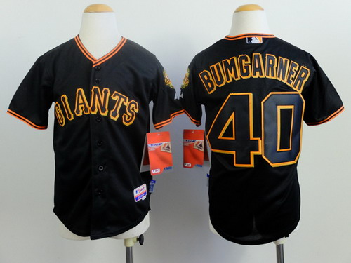 San Francisco Giants #40 Madison Bumgarner Black Kids Jersey