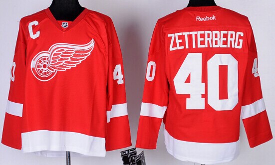 Detroit Red Wings #40 Henrik Zetterberg Red Jersey