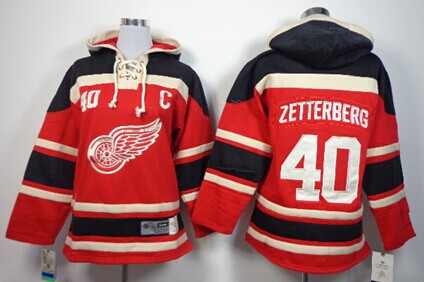 Old Time Hockey Detroit Red Wings #40 Henrik Zetterberg Red Kids Hoodie