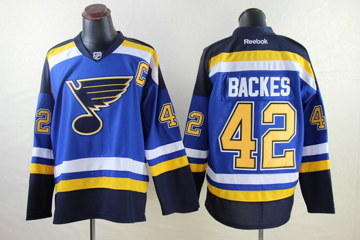 St. Louis Blues #42 David Backes 2014 Blue Jersey