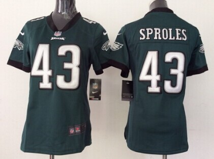 Nike Philadelphia Eagles #43 Darren Sproles Dark Green Game Womens Jersey