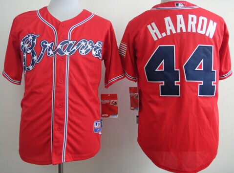 Atlanta Braves #44 Hank Aaron 2014 Red Cool Base Jersey