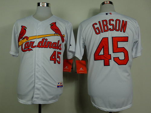 St. Louis Cardinals #45 Bob Gibson White Cool Base Jersey