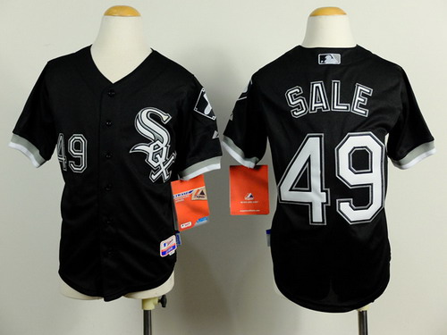 Chicago White Sox #49 Chris Sale Black Kids Jersey