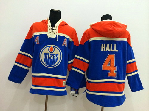 Old Time Hockey Edmonton Oilers #4 Taylor Hall Royal Blue Hoodie