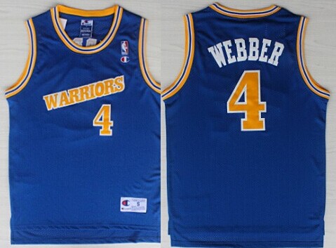 Golden State Warriors #4 Chris Webber 1988-89 Blue Swingman Throwback Jersey