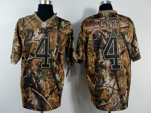 Nike Oakland Raiders #4 Derek Carr Realtree Camo Elite Jersey