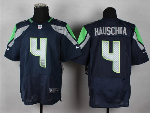 Nike Seattle Seahawks #4 Steven Hauschka Navy Blue Elite Jersey