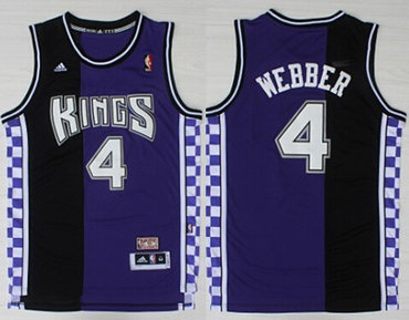 Sacramento Kings #4 Chris Webber Hardwood Classic Purple Swingman Throwback Jersey