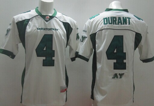 CFL Saskatchewan Roughriders #4 Darian Durant White Jersey