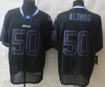 Nike Buffalo Bills #50 Kiko Alonso Lights Out Black Elite Jersey