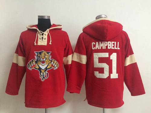 2014 Old Time Hockey Florida Panthers #51 Brian Campbell Red Hoodie