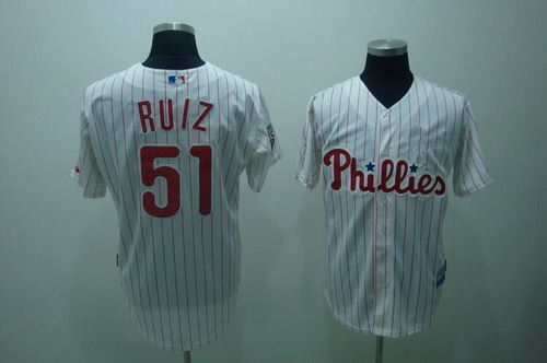 Philadelphia Phillies #51 Carlos Ruiz White Jersey