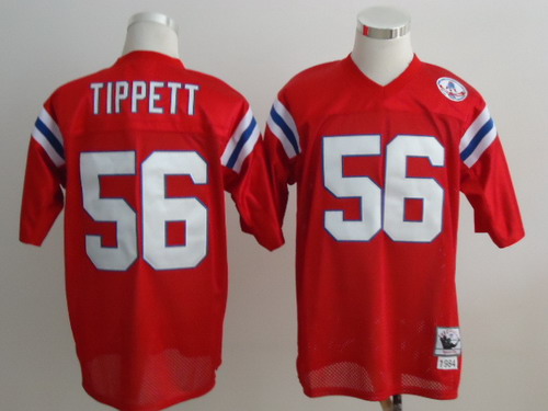 New England Patriots #56 Andre Tippett Red Throwback Jersey