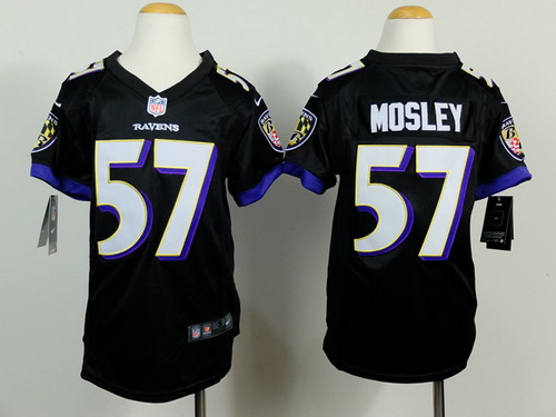 Nike Baltimore Ravens #57 C.J. Mosley 2013 Black Game Kids Jersey