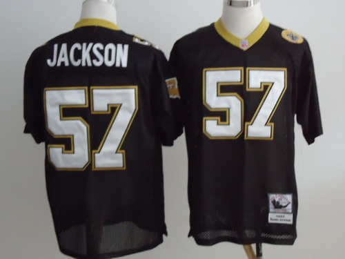 New Orleans Saints #57 Rickey Jackson Black Throwback Jersey