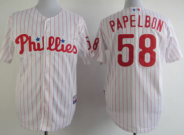 Philadelphia Phillies #58 Jonathan Papelbon White Jersey