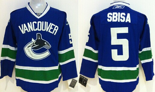 Vancouver Canucks #5 Luca Sbisa Blue Jersey