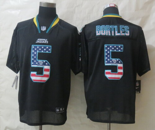 Nike Jacksonville Jaguars #5 Blake Bortles 2014 USA Flag Fashion Black Elite Jersey