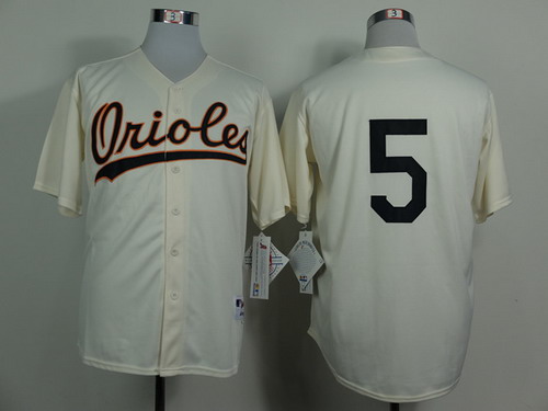 Baltimore Orioles #5 Brooks Robinson 1954 Cream Jersey