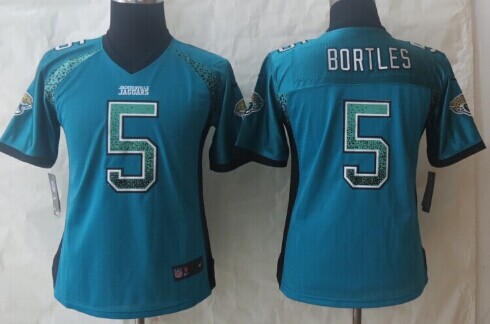 Nike Jacksonville Jaguars #5 Blake Bortles Drift Fashion Green Womens Jersey